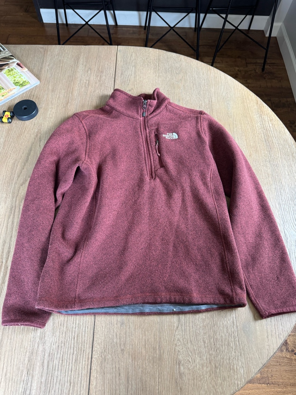 The North Face Men's Zip-Up Fleece Sweater - Maroon